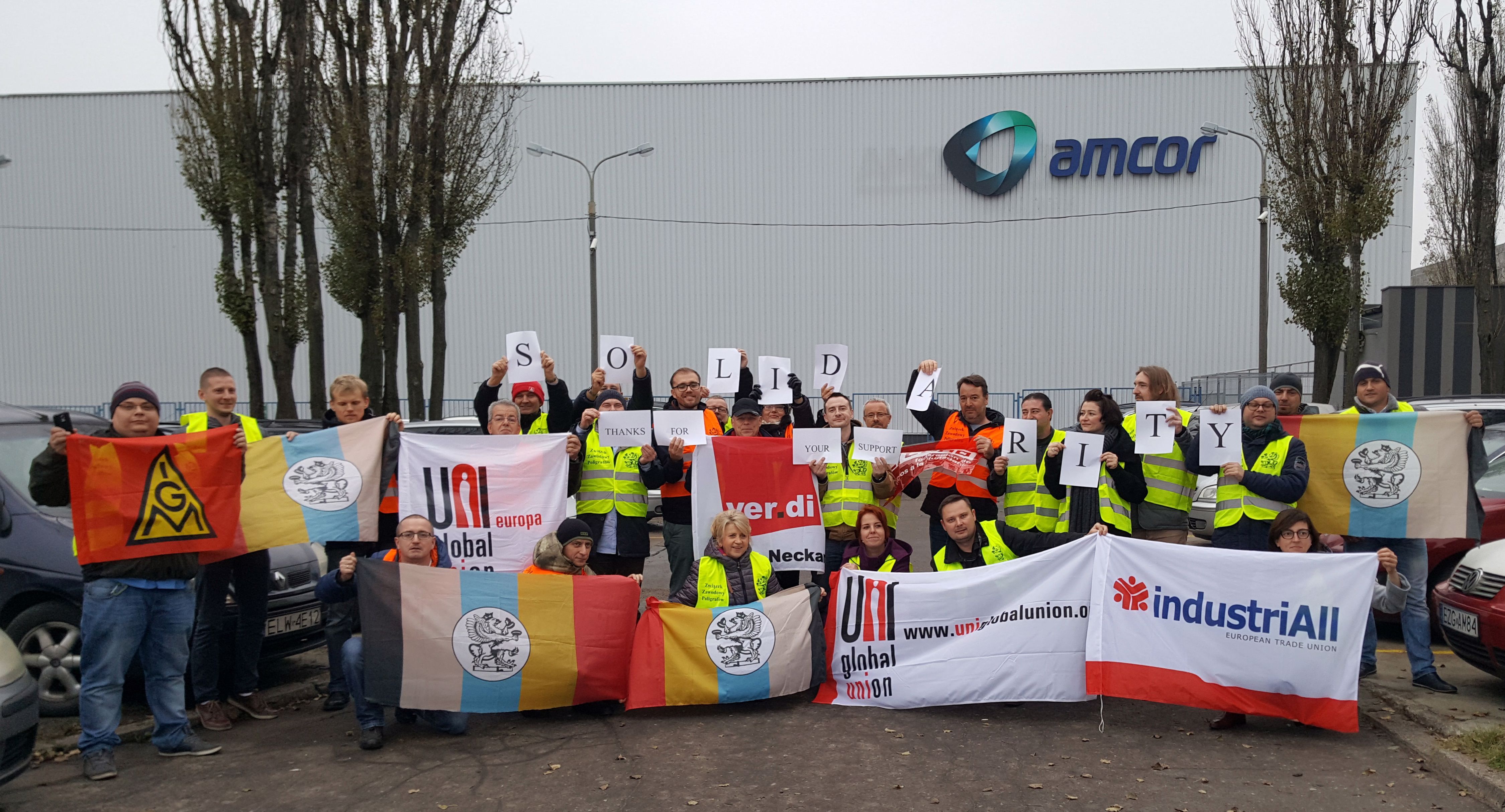 European trade unions hail successful organising action at Amcor in Poland